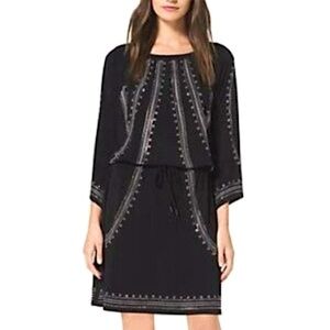 🩷MICHAELS KORS EMBROIDERED BEADED MINI DRESS LITTLE BLACK DRESS SIZE MEDIUM